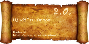 Ujházy Ormos névjegykártya